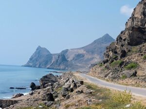 Driving along the coast