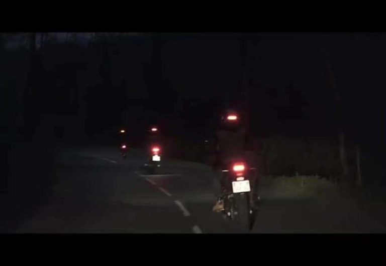 Motorcycles in the dark